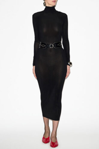 Vanessa Rollkragenkleid aus einfarbigem Jersey Vanessa Rollkragenkleid aus einfarbigem Jersey