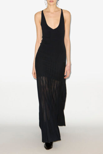 Velma Langes Plissee-Strickkleid
