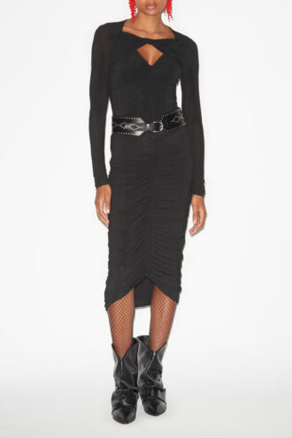 Vicky Midi-Rock aus gerafftem Jersey