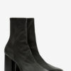 Weiche Lederstiefeletten mit hohen Absätzen
