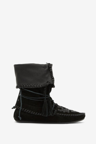 Winki-Stiefel aus geflochtenem Leder und Wildleder