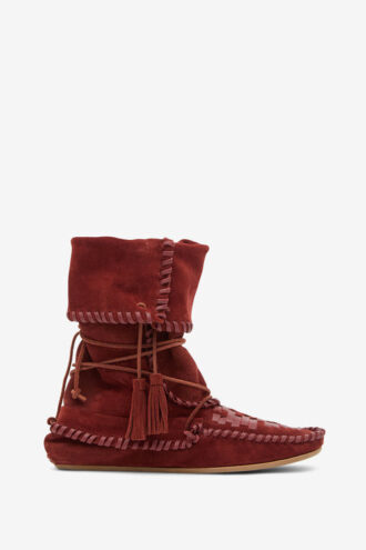 Winki-Stiefel aus geflochtenem Leder und Wildleder