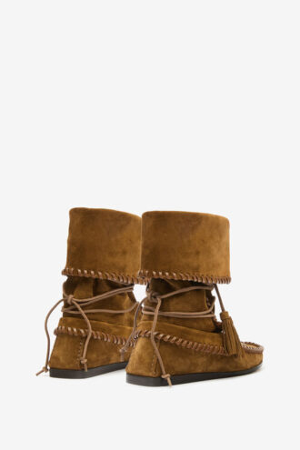 Winki-Stiefel aus geflochtenem Leder und Wildleder