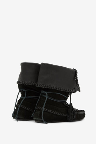 Winki-Stiefel aus geflochtenem Leder und Wildleder