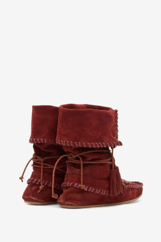 Winki-Stiefel aus geflochtenem Leder und Wildleder