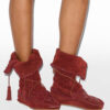 Winki-Stiefel aus geflochtenem Leder und Wildleder Winki-Stiefel aus geflochtenem Leder und Wildleder
