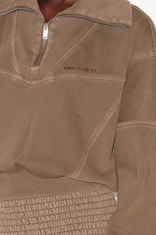 Yaele Sweatshirt aus Jersey mit verblassten Ziernähten Yaele Sweatshirt aus Jersey mit verblassten Ziernähten