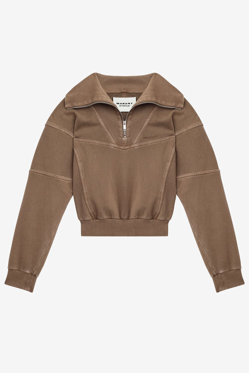 Yaele Sweatshirt aus Jersey mit verblassten Ziernähten Yaele Sweatshirt aus Jersey mit verblassten Ziernähten