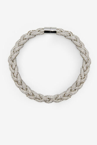 Yua Geflochtenes Strass-Halsband