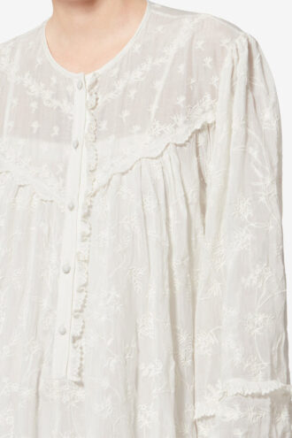 Zame Kurzes Baumwoll- und Seidenkleid mit Blumenmuster