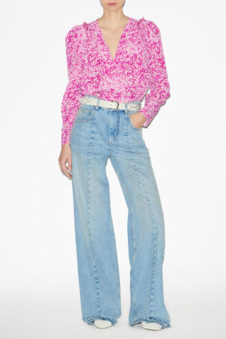 Zarga Plissee-Bluse aus bedruckter Seide Zarga Plissee-Bluse aus bedruckter Seide