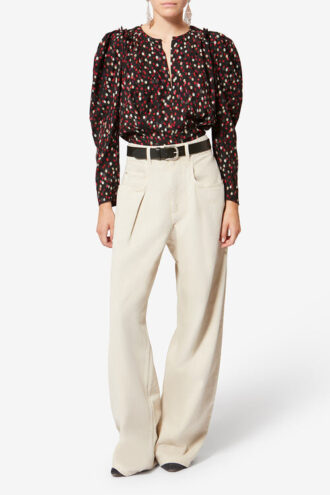 Zarga Seidenoberteil mit Polka-Dot-Print