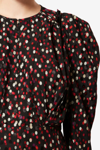 Zarga Seidenoberteil mit Polka-Dot-Print