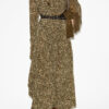 Zeidi Drapiertes Kleid mit Leopardenmuster Zeidi Drapiertes Kleid mit Leopardenmuster