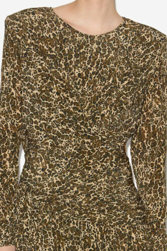 Zeidi Drapiertes Kleid mit Leopardenmuster