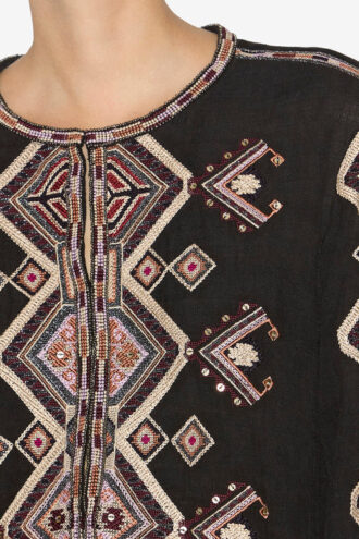 Zelda Bestickte Matka-Seidenbluse Zelda Bestickte Matka-Seidenbluse