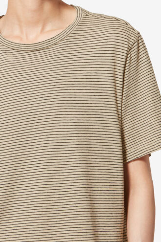 Zewel Gestreiftes T-Shirt aus Baumwolle und Leinen