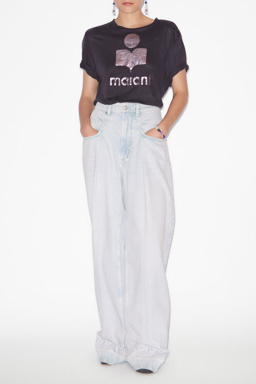 Zewel Leinen-T-Shirt mit Logo Zewel Leinen-T-Shirt mit Logo