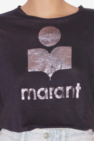Zewel Leinen-T-Shirt mit Logo