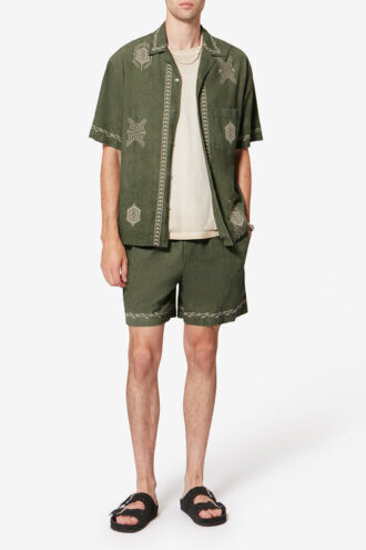 Zilan Bestickte Baumwoll-Gaze-Shorts