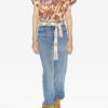 Zilia Kurzes Baumwoll-T-Shirt mit Wasserfarben-Print Zilia Kurzes Baumwoll-T-Shirt mit Wasserfarben-Print