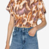 Zilia Kurzes Baumwoll-T-Shirt mit Wasserfarben-Print Zilia Kurzes Baumwoll-T-Shirt mit Wasserfarben-Print