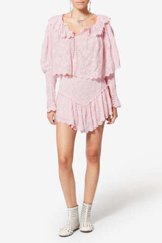 Zoelia Shorts aus bestickter Seide und Baumwolle