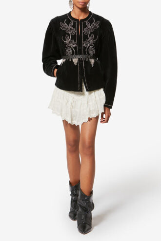 Zoelia Shorts aus bestickter Seide und Baumwolle